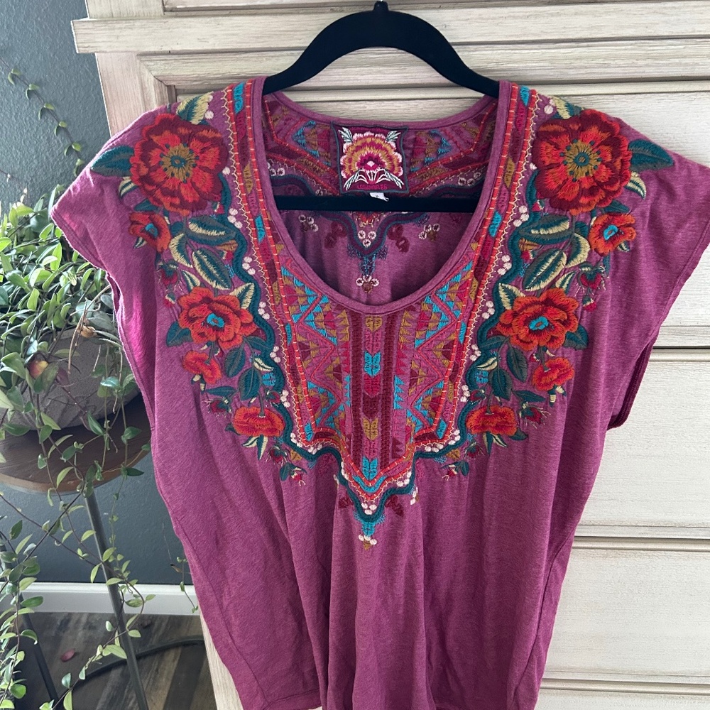 Women’s Johnny Was Top XL Embroidery
